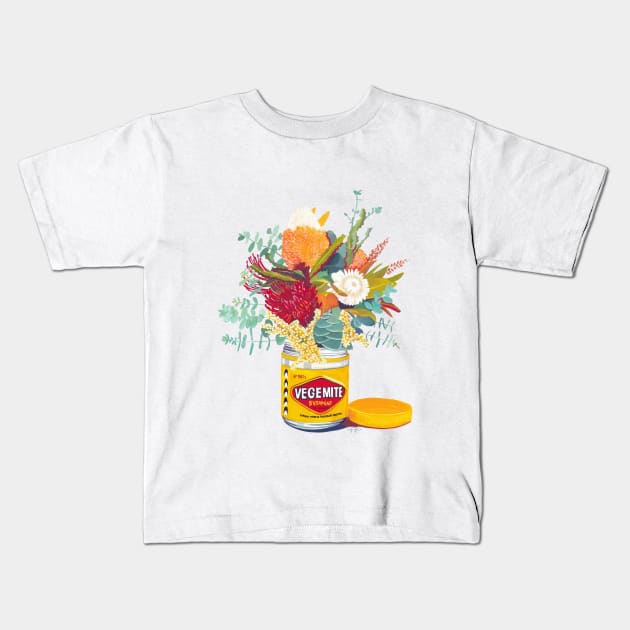 Vegemite Bouquet Kids T-Shirt by PollaPosavec